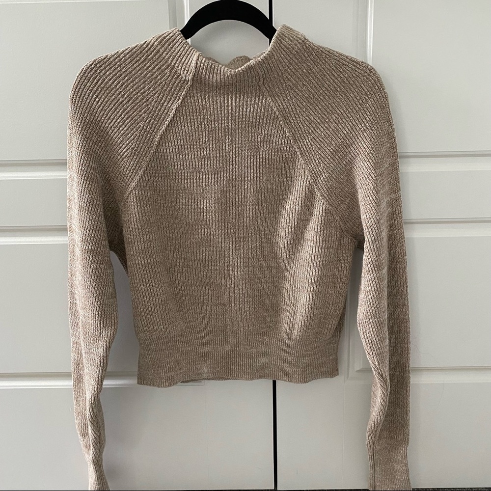 Free People mockneck oatmeal sweater size xs